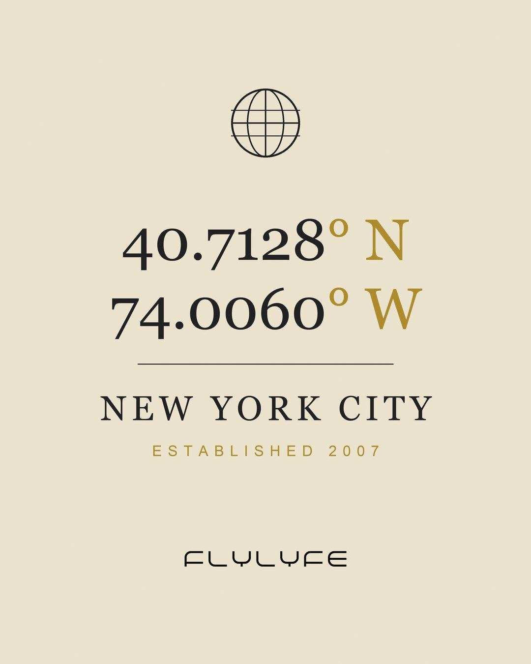 The Coordinates Tee NYC 40.7128 N 74.0060 W back graphic